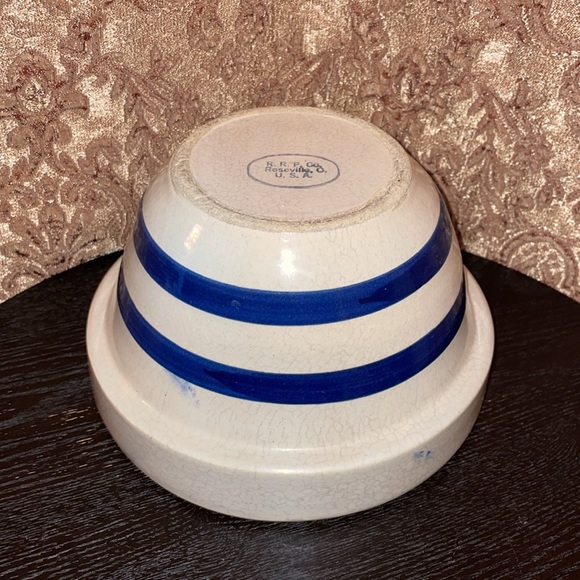 Vintage R.R.P. Company Blue & White Striped Bowl. - Picture 3 of 4